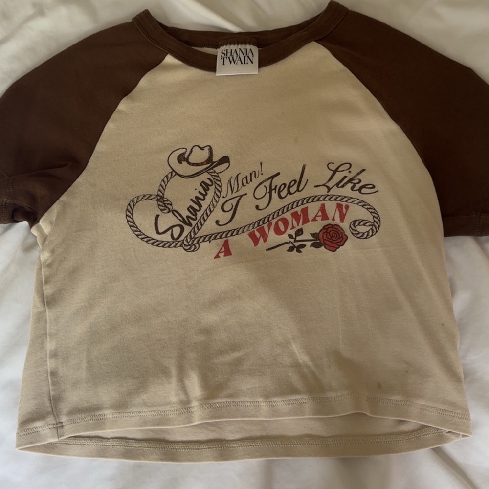 Cotton On Brown and Cream Graphic Tee